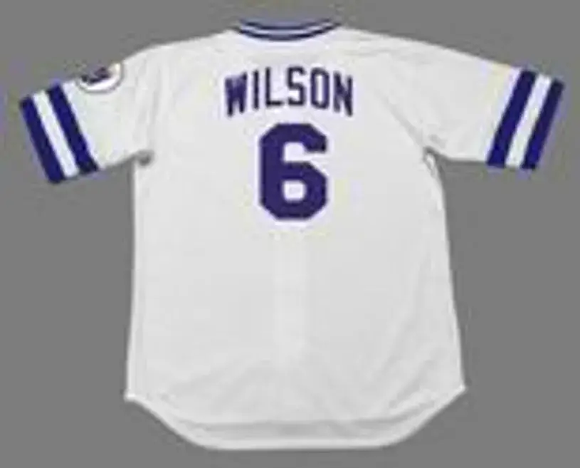 WILLIE WILSON Kansas City Royals 1985 Majestic Cooperstown Home Baseball Jersey 