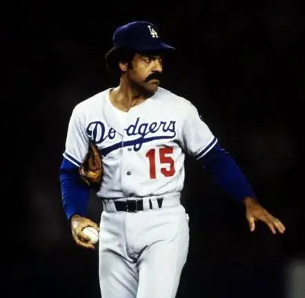 DAVEY LOPES Los Angeles Dodgers 1981 Away Majestic Baseball Throwback Jersey 