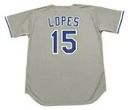 DAVEY LOPES Los Angeles Dodgers 1981 Away Majestic Baseball Throwback Jersey 