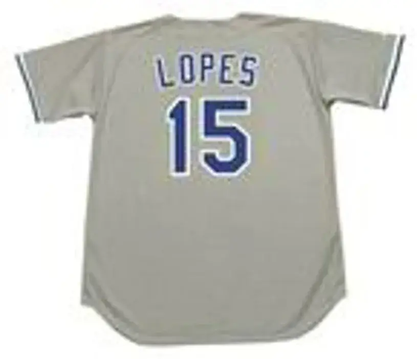 DAVEY LOPES Los Angeles Dodgers 1981 Away Majestic Baseball Throwback Jersey 
