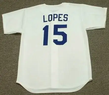 DAVEY LOPES Los Angeles Dodgers 1981 Home Majestic Baseball Throwback Jersey 