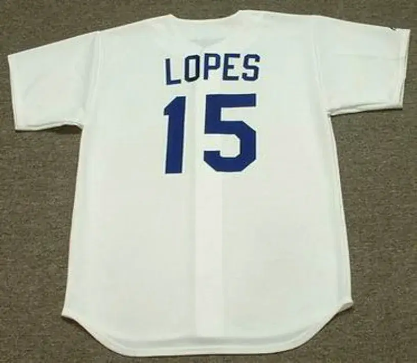 DAVEY LOPES Los Angeles Dodgers 1981 Home Majestic Baseball Throwback Jersey 