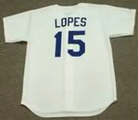 DAVEY LOPES Los Angeles Dodgers 1981 Home Majestic Baseball Throwback Jersey 