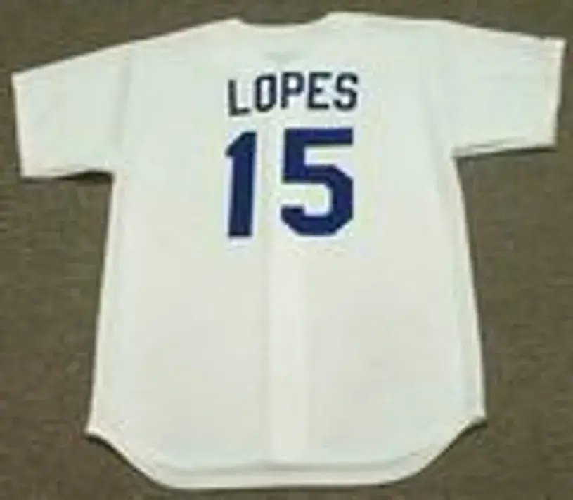DAVEY LOPES Los Angeles Dodgers 1981 Home Majestic Baseball Throwback Jersey 