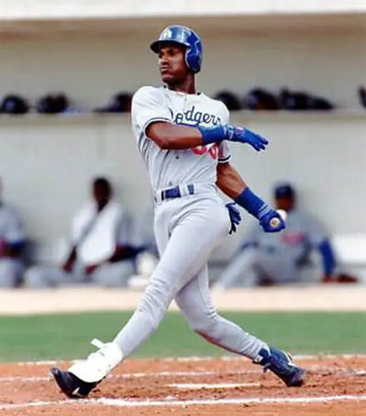ERIC DAVIS Los Angeles Dodgers 1993 Majestic Throwback Away Baseball Jersey 