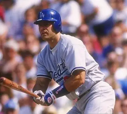 ERIC KARROS Los Angeles Dodgers 1995 Away Majestic Baseball Throwback Jersey 