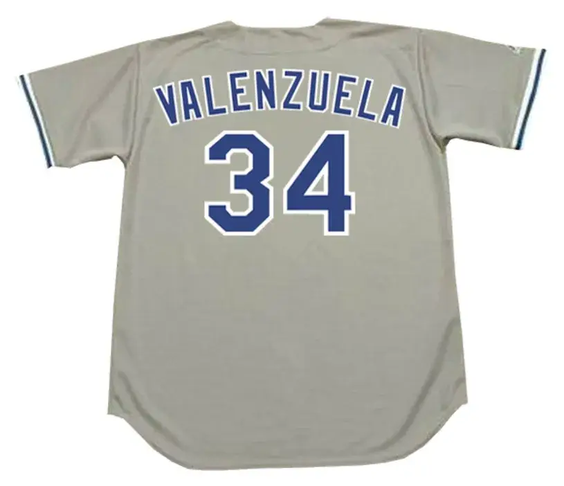 FERNANDO VALENZUELA Los Angeles Dodgers 1981 Away Majestic Throwback Baseball Jersey 