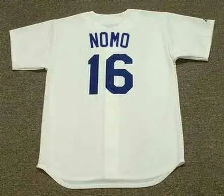 HIDEO NOMO Los Angeles Dodgers 1995 Home Majestic Throwback Baseball Jersey 