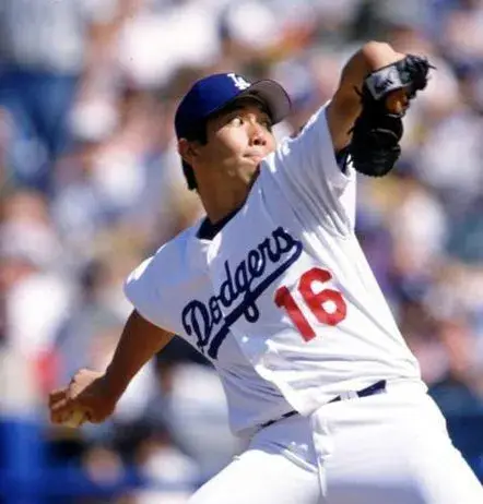 HIDEO NOMO Los Angeles Dodgers 1995 Home Majestic Throwback Baseball Jersey 