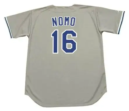 HIDEO NOMO Los Angeles Dodgers 1995 Majestic Throwback Away Baseball Jersey 
