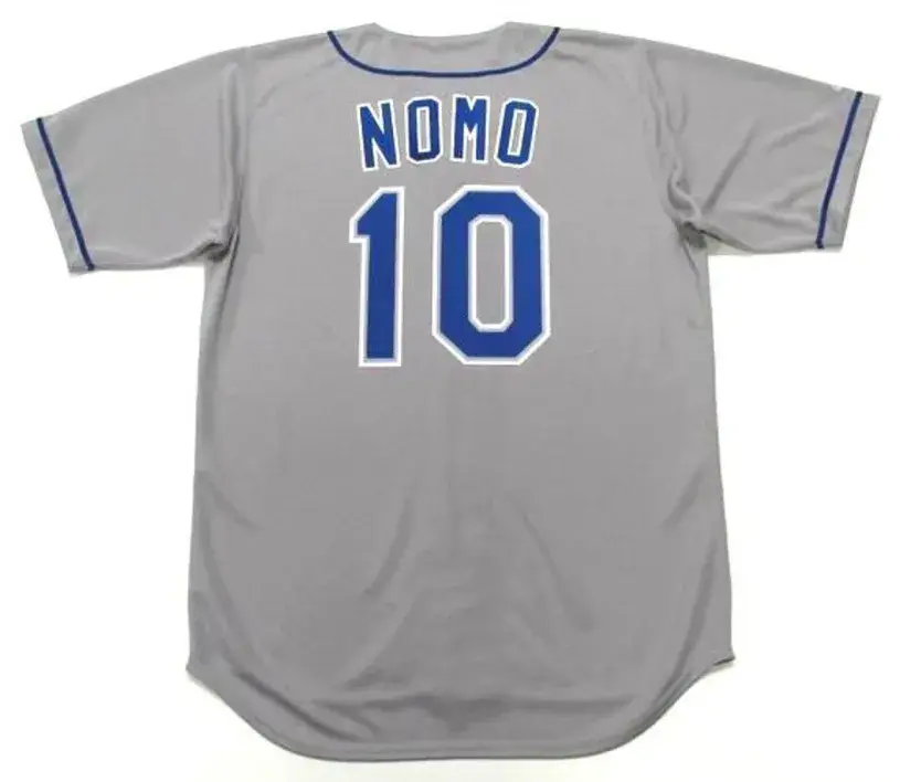 HIDEO NOMO Los Angeles Dodgers 2002 Away Majestic Baseball Throwback Jersey 