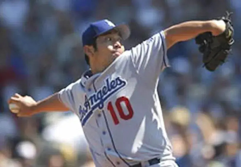 HIDEO NOMO Los Angeles Dodgers 2002 Away Majestic Baseball Throwback Jersey 