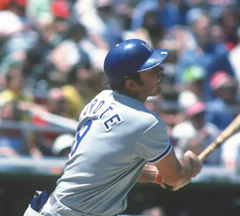 JERRY GROTE Los Angeles Dodgers 1978 Away Majestic Baseball Throwback Jersey 