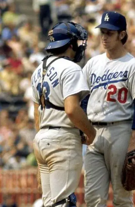 JOE FERGUSON Los Angeles Dodgers 1974 Away Majestic Throwback Baseball Jersey 
