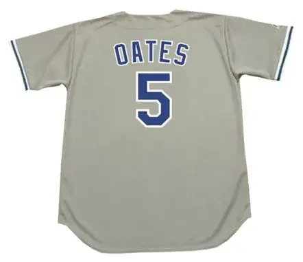 JOHNNY OATES Los Angeles Dodgers 1977 Away Majestic Baseball Throwback Jersey 