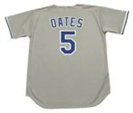 JOHNNY OATES Los Angeles Dodgers 1977 Away Majestic Baseball Throwback Jersey 