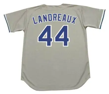 KEN LANDREAUX Los Angeles Dodgers 1982 Majestic Throwback Away Baseball Jersey 
