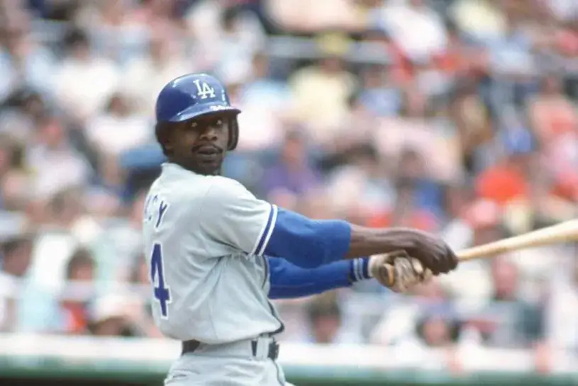 LEE LACY Los Angeles Dodgers 1978 Away Majestic Baseball Throwback Jersey 