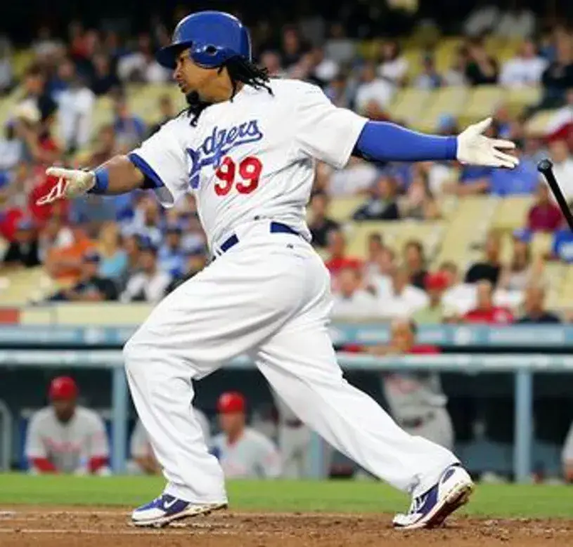 MANNY RAMIREZ Los Angeles Dodgers 2009 Majestic Throwback Home Baseball Jersey 