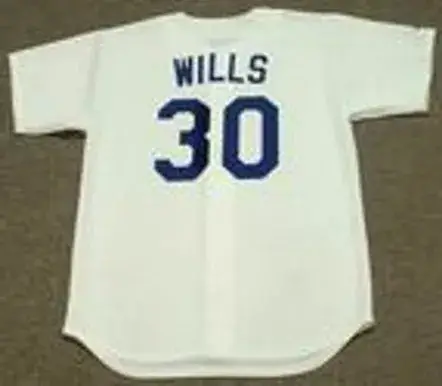 MAURY WILLS Los Angeles Dodgers 1960’s Majestic Cooperstown Throwback Home Jersey 