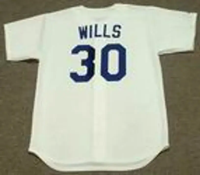 MAURY WILLS Los Angeles Dodgers 1960’s Majestic Cooperstown Throwback Home Jersey 