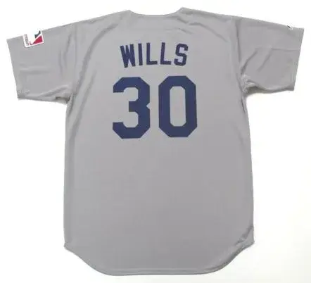 MAURY WILLS Los Angeles Dodgers 1969 Majestic Cooperstown Away Baseball Jersey 