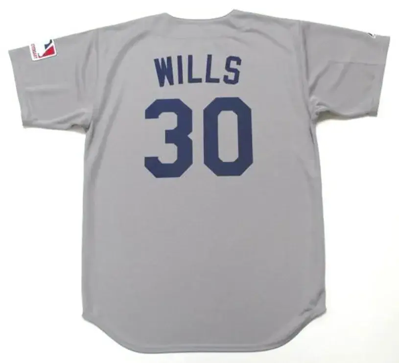 MAURY WILLS Los Angeles Dodgers 1969 Majestic Cooperstown Away Baseball Jersey 