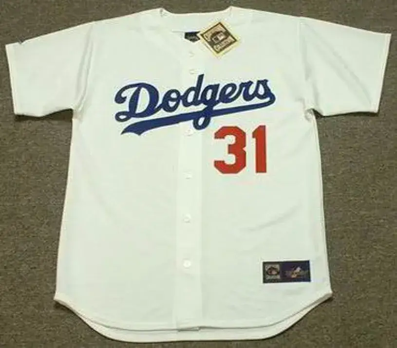 MIKE PIAZZA Los Angeles Dodgers 1993 Majestic Cooperstown Throwback Home Jersey