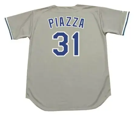 MIKE PIAZZA Los Angeles Dodgers 1995 Majestic Throwback Away Baseball Jersey 