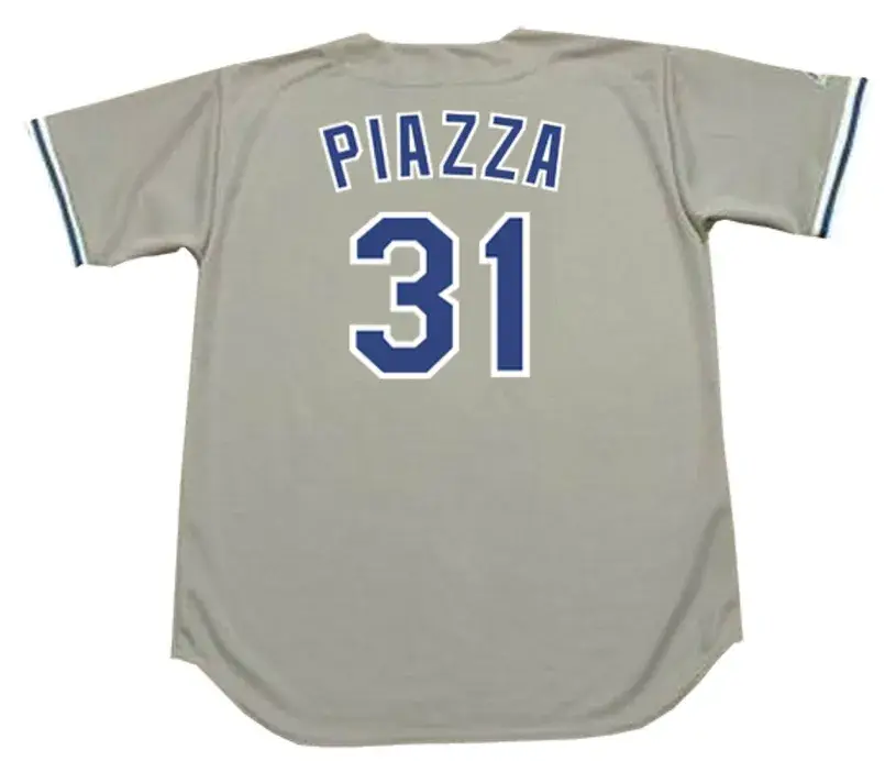 MIKE PIAZZA Los Angeles Dodgers 1995 Majestic Throwback Away Baseball Jersey 
