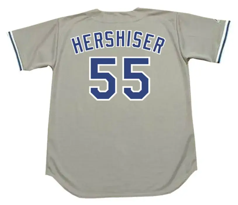 OREL HERSHISER Los Angeles Dodgers 1988 Away Majestic Throwback Baseball Jersey 