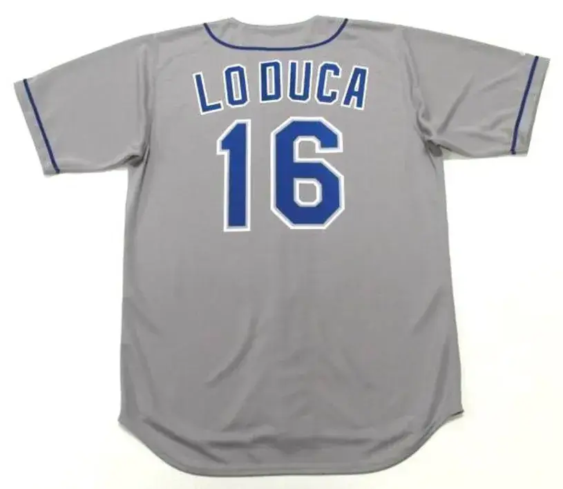 PAUL LODUCA Los Angeles Dodgers 2003 Majestic Throwback Away Baseball Jersey 