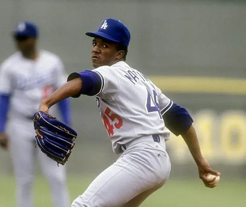 PEDRO MARTINEZ Los Angeles Dodgers 1993 Majestic Throwback Away Baseball Jersey 