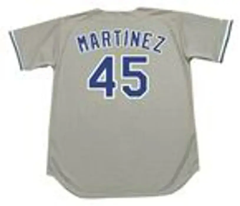 PEDRO MARTINEZ Los Angeles Dodgers 1993 Majestic Throwback Away Baseball Jersey 