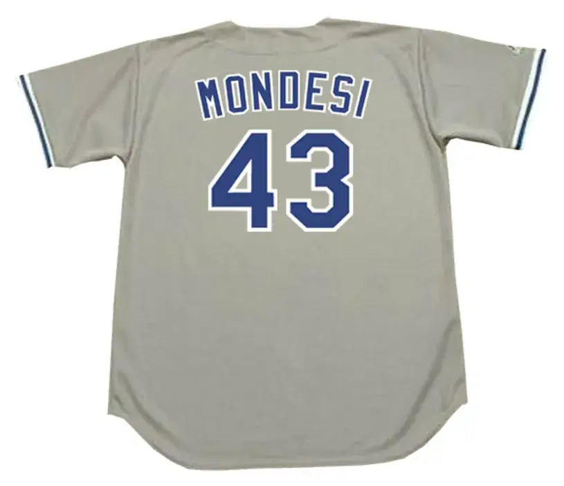 RAUL MONDESI Los Angeles Dodgers 1997 Away Majestic Baseball Throwback Jersey 
