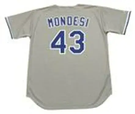 RAUL MONDESI Los Angeles Dodgers 1997 Away Majestic Baseball Throwback Jersey 