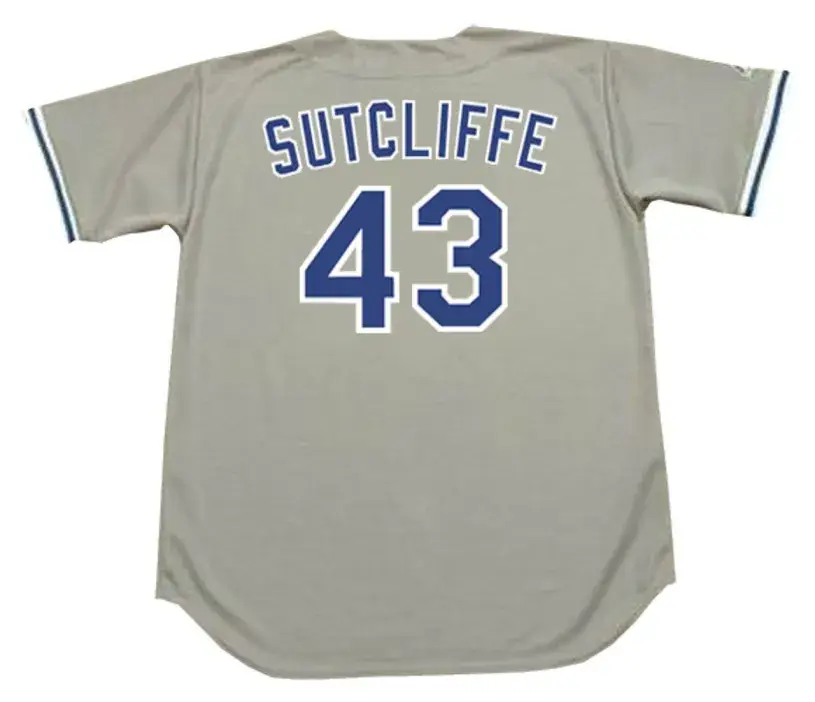 RICK SUTCLIFFE Los Angeles Dodgers 1979 Majestic Throwback Away Baseball Jersey 