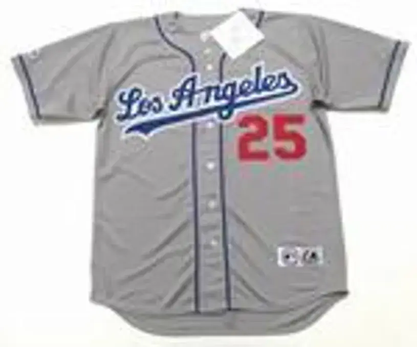 RICKEY HENDERSON Los Angeles Dodgers 2003 Away Majestic Baseball Throwback Jersey 