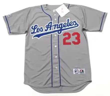 ROBIN VENTURA Los Angeles Dodgers 2004 Majestic Throwback Away Baseball Jersey