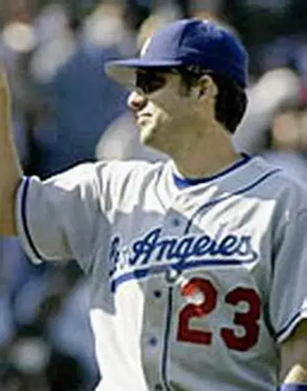 ROBIN VENTURA Los Angeles Dodgers 2004 Majestic Throwback Away Baseball Jersey 