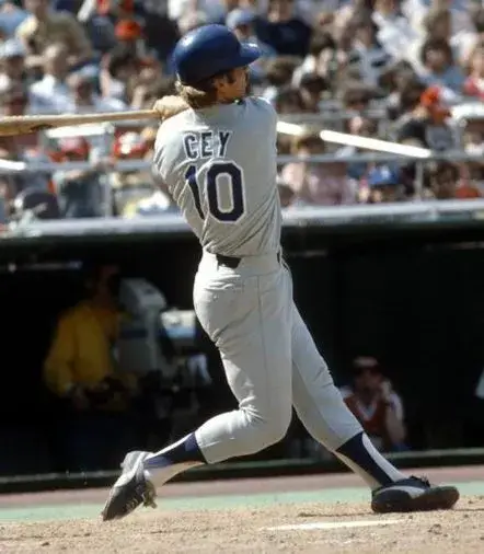 RON CEY Los Angeles Dodgers 1981 Majestic Throwback Away Baseball Jersey 
