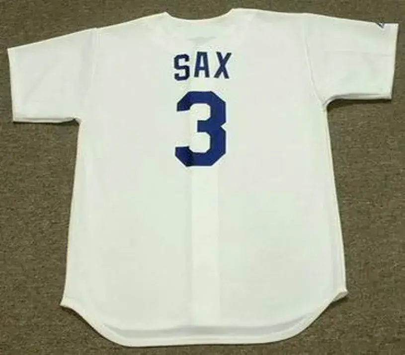 STEVE SAX Los Angeles Dodgers 1988 Majestic Cooperstown Throwback Home Jersey 