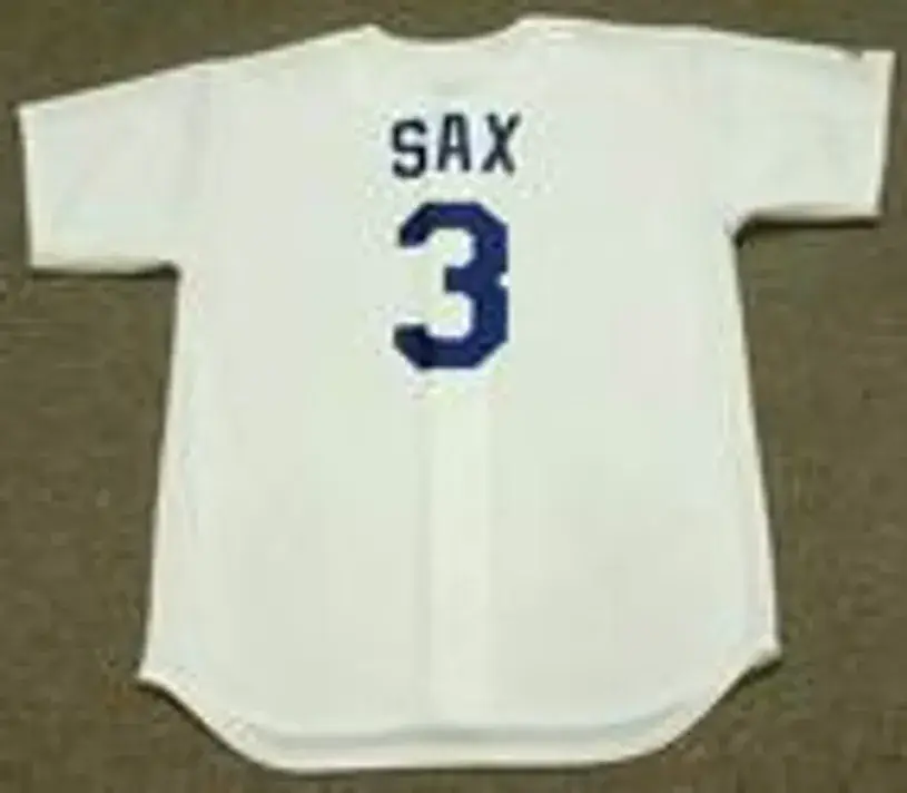 STEVE SAX Los Angeles Dodgers 1988 Majestic Cooperstown Throwback Home Jersey 