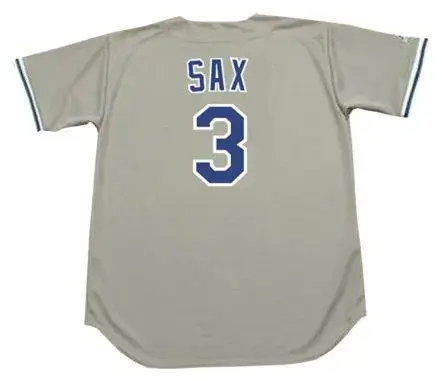 STEVE SAX Los Angeles Dodgers 1988 Majestic Throwback Away Baseball Jersey 