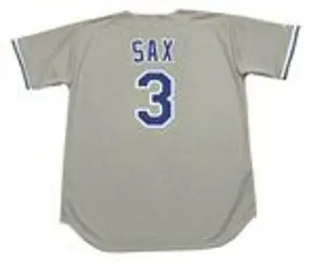STEVE SAX Los Angeles Dodgers 1988 Majestic Throwback Away Baseball Jersey 