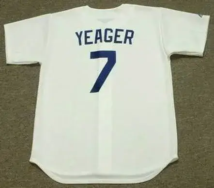 STEVE YEAGER Los Angeles Dodgers 1981 Majestic Home Cooperstown Throwback Jersey 