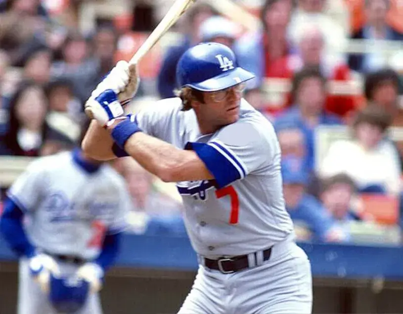 STEVE YEAGER Los Angeles Dodgers 1981 Majestic Throwback Away Baseball Jersey 