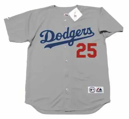 TOMMY JOHN Los Angeles Dodgers 1974 Away Majestic Throwback Baseball Jersey
