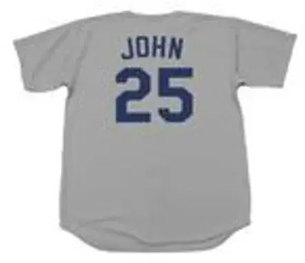 TOMMY JOHN Los Angeles Dodgers 1974 Away Majestic Throwback Baseball Jersey 