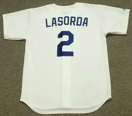 TOMMY LASORDA Los Angeles Dodgers 1981 Home Majestic Baseball Throwback Jersey 